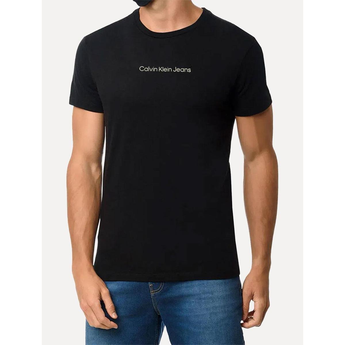 Camiseta Calvin Klein Jeans Masculina Institutional New Logo Preta