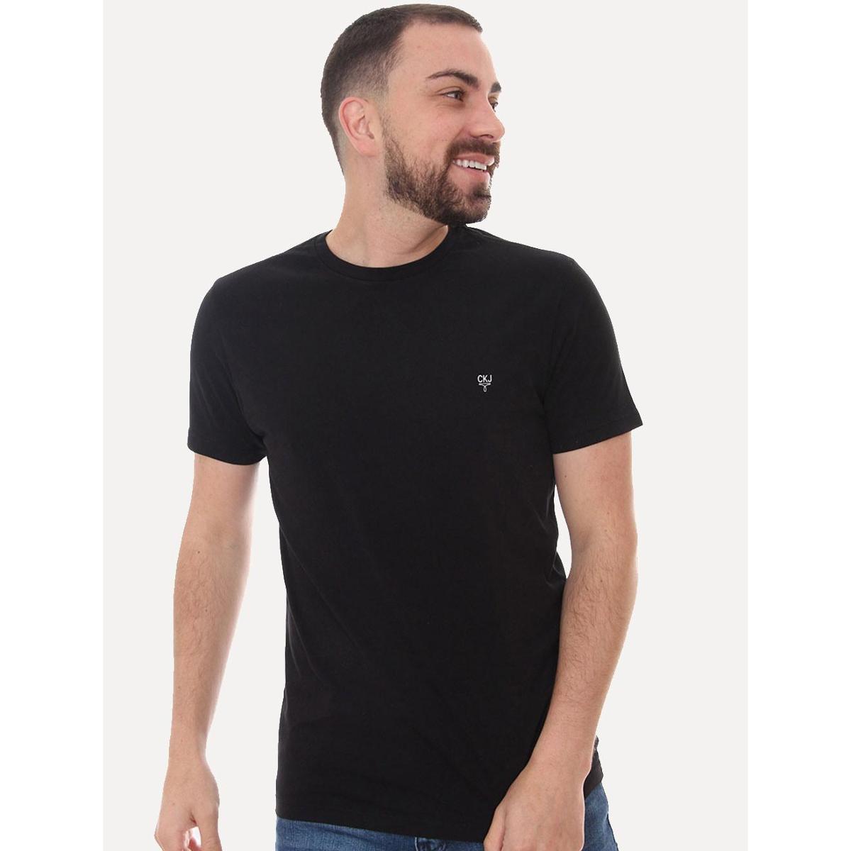 Camiseta Calvin Klein Jeans Masculina Light Omega Logo Preta Menor preço em Camiseta Calvin Klein Jeans Masculina Light Omega Logo Preta
