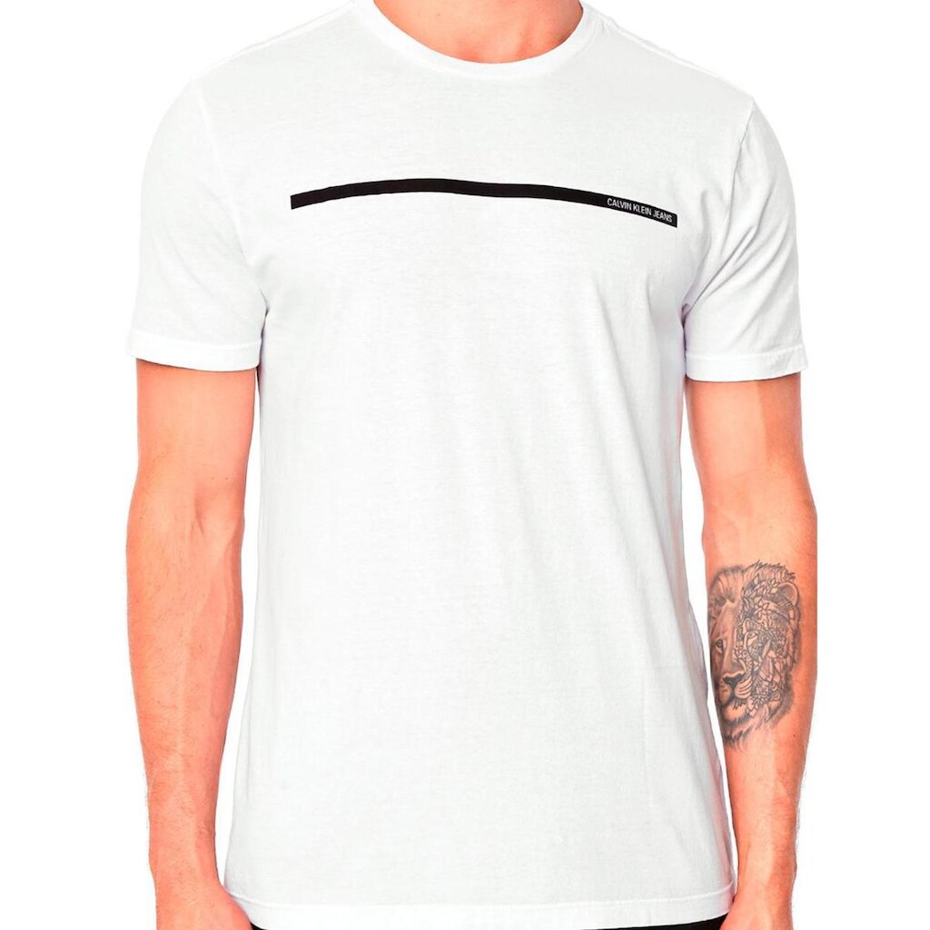 Camiseta Calvin Klein Jeans Masculina Sash Branca