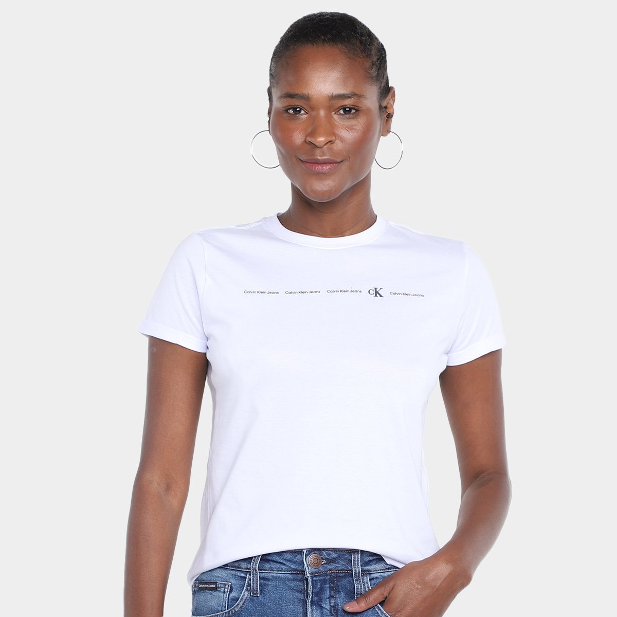 Camiseta Feminina Calvin Calvin Klein Camisetas Basicas Camiseta