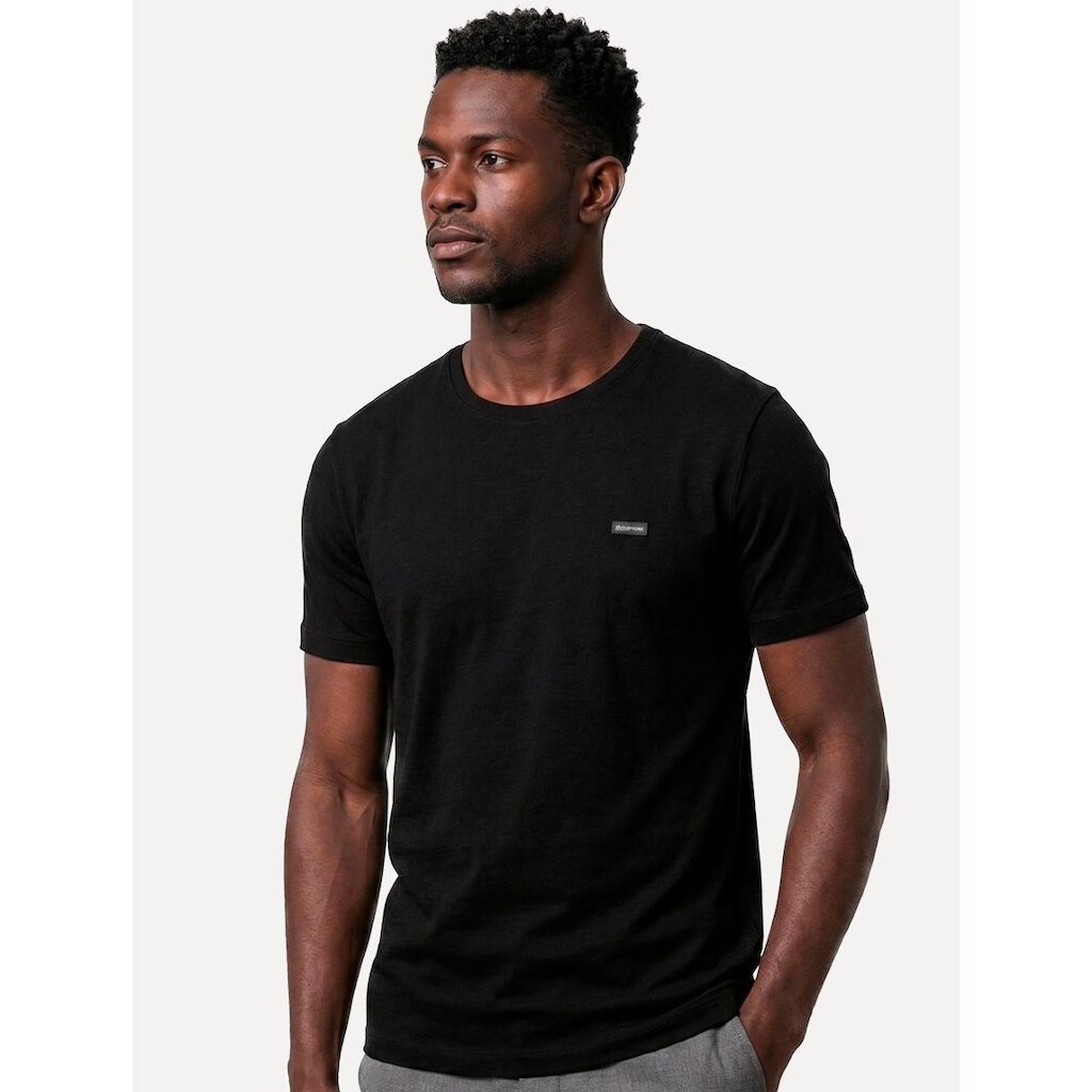Camiseta Calvin Klein Masculina Egyption Cotton Rubber Patch Preta
