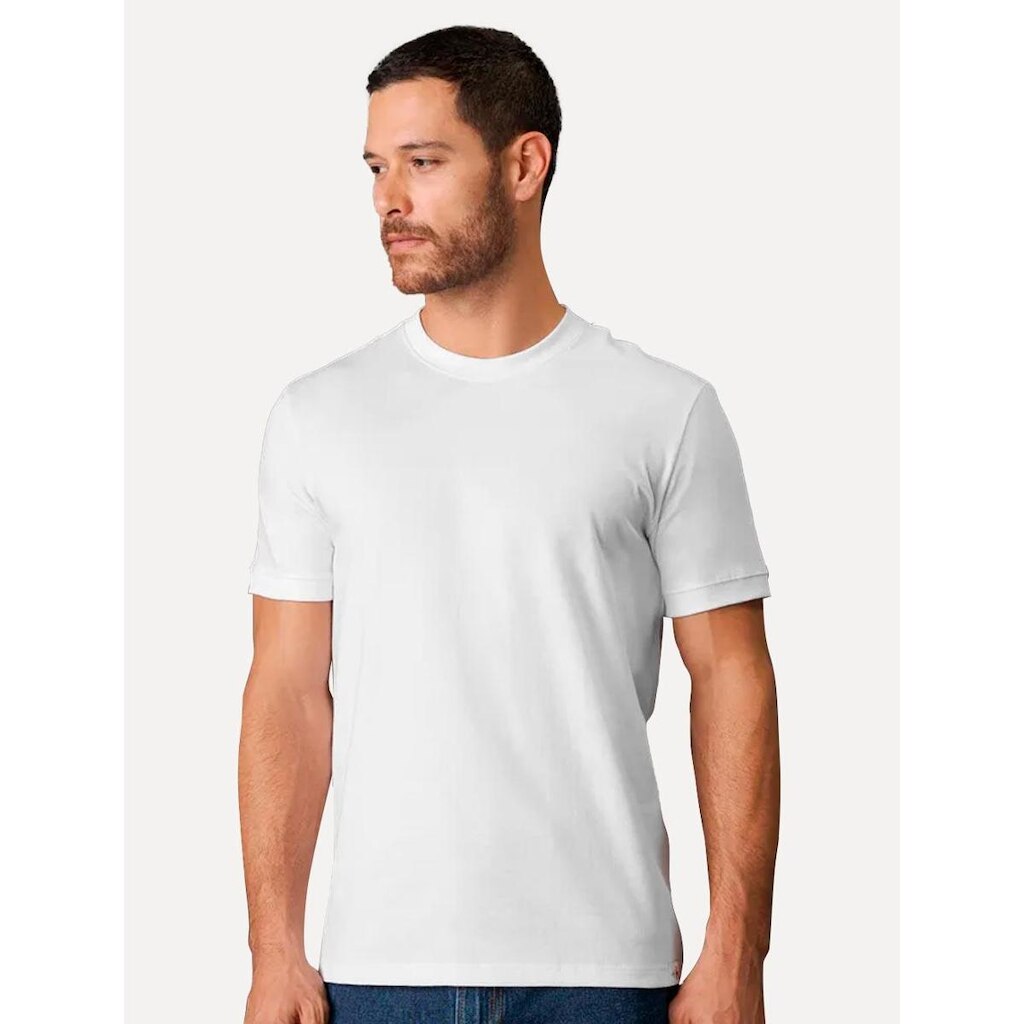 Camiseta Calvin Klein Masculina Malhão Com Punhos Branca