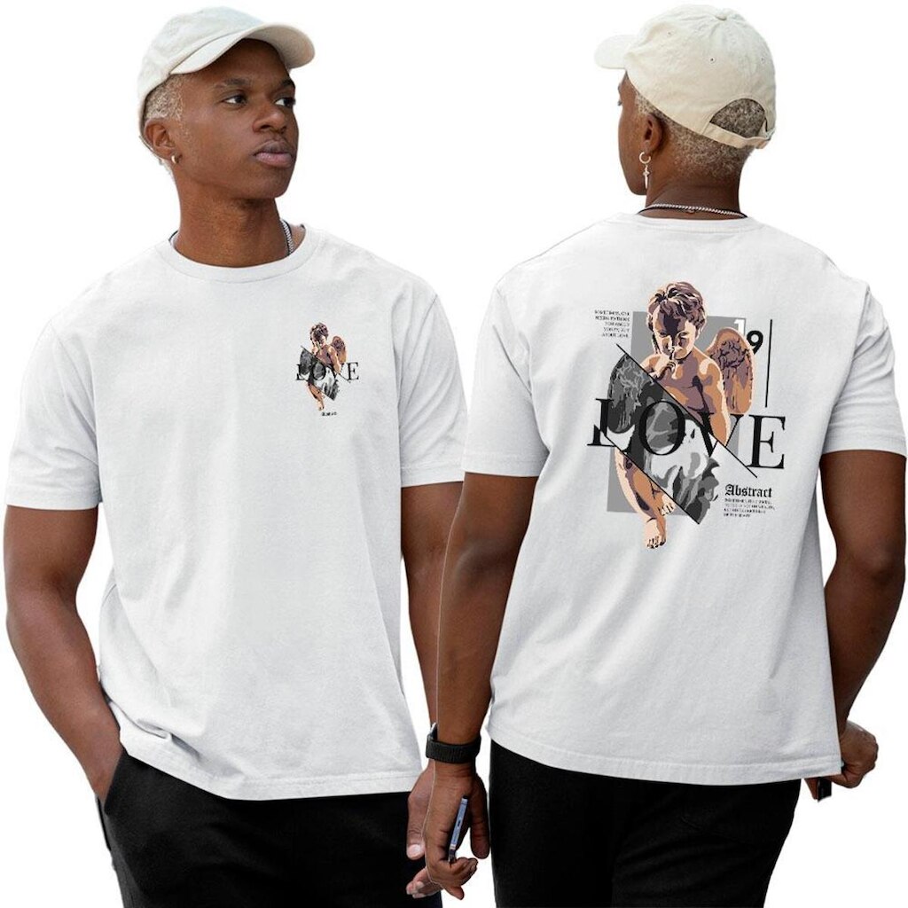 Camiseta Camisa Algodão‎ Silence Angel The Fair Abstract