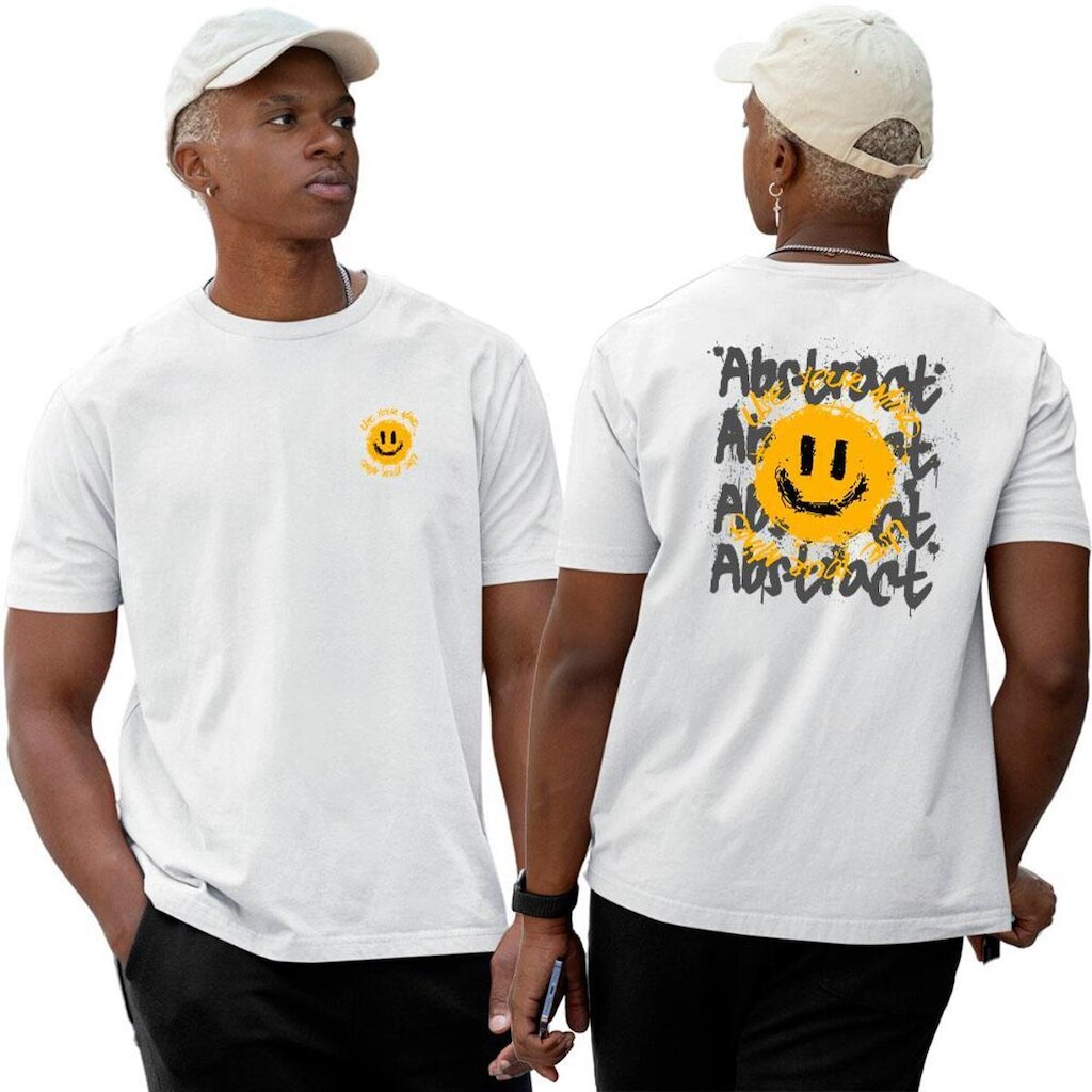 Camiseta Camisa Algodão‎ Smile Use Your Mind Abstract