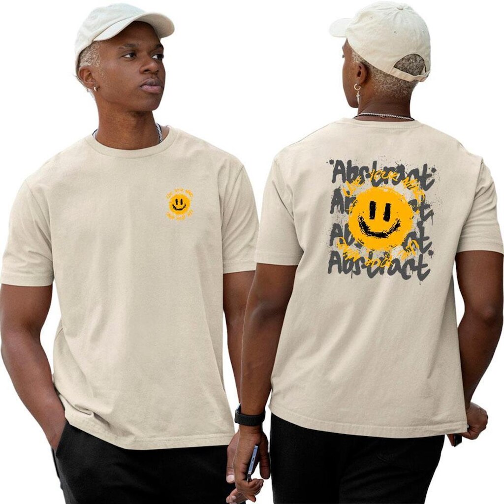 Camiseta Camisa Algodão‎ Smile Use Your Mind Abstract