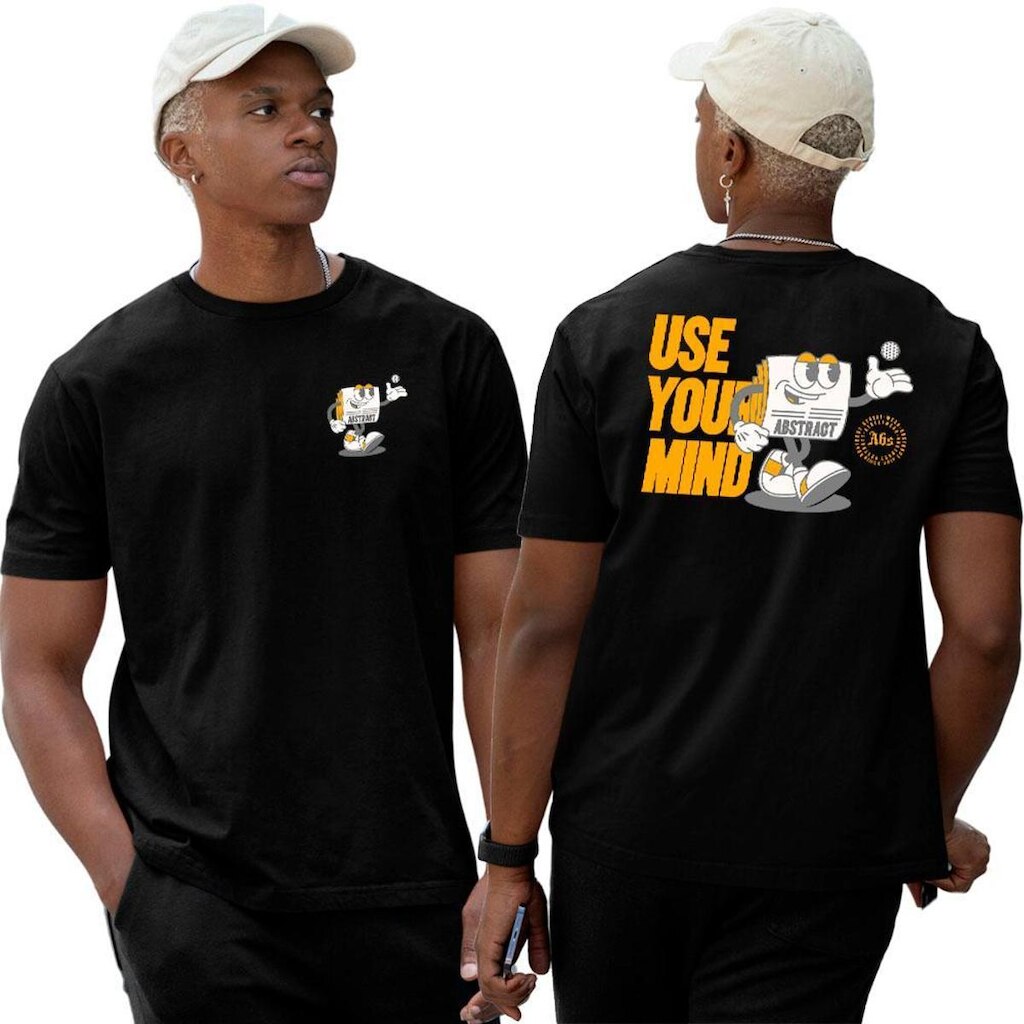 Camiseta Camisa Algodão‎ Use Your Mind Bad News Abstract