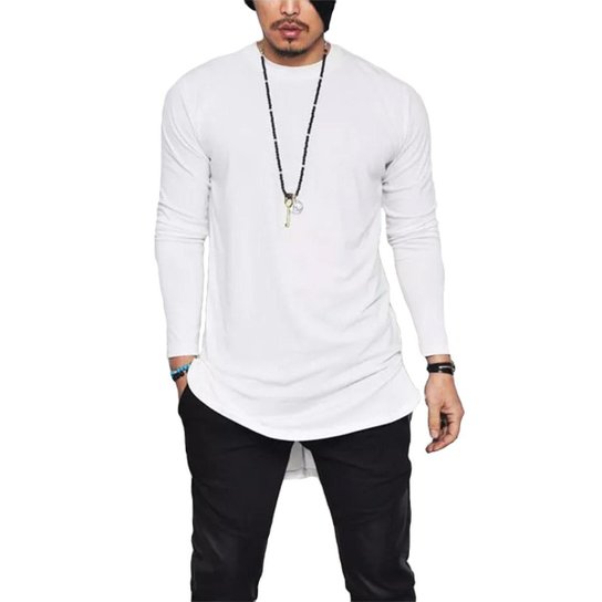Camiseta Camisa Oversized Longline Maculina Ny Kings Top-Branco-GG - Branco Menor preço em Camiseta Camisa Oversized Longline Maculina Ny Kings Top-Branco-GG - Branco