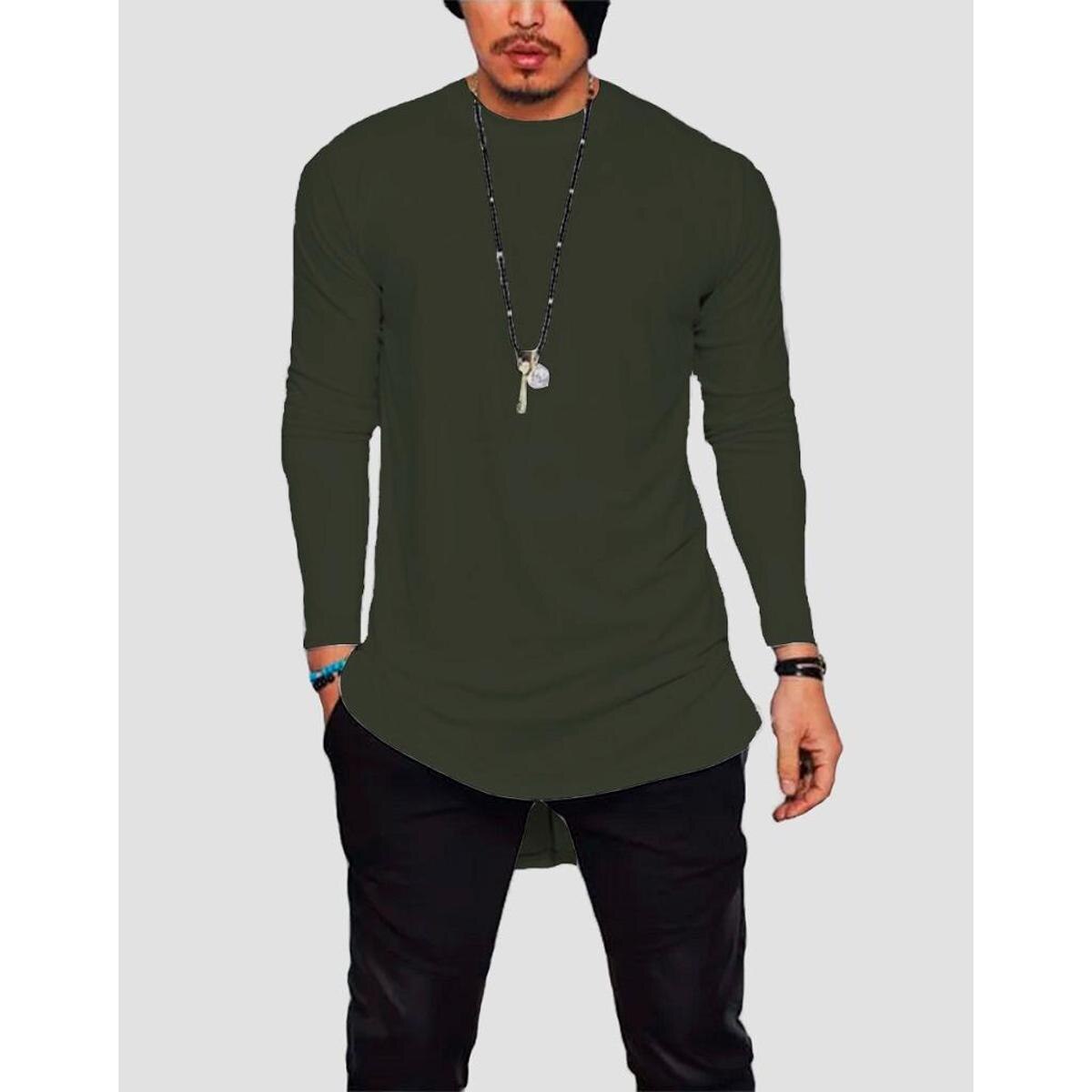 camisa verde militar oversize