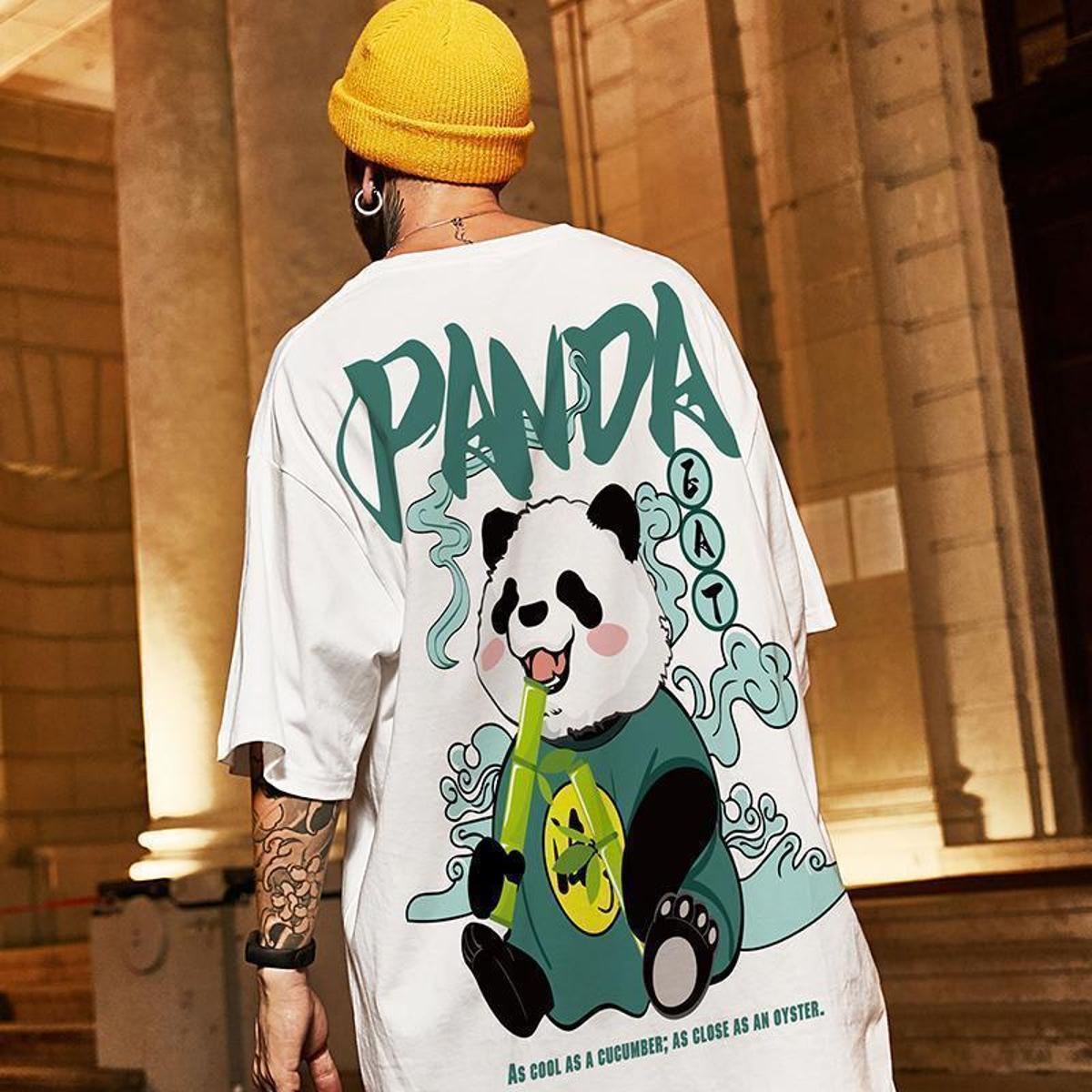 Camiseta Camisão Básica Algodão Oversized Panda Streetware Unissex Menor preço em Camiseta Camisão Básica Algodão Oversized Panda Streetware Unissex