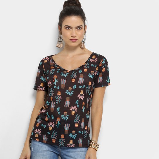 Camiseta Cantão Cachepot Feminina - Preto