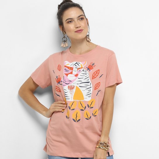 Camiseta Cantão Tigresa Feminina - Rosa