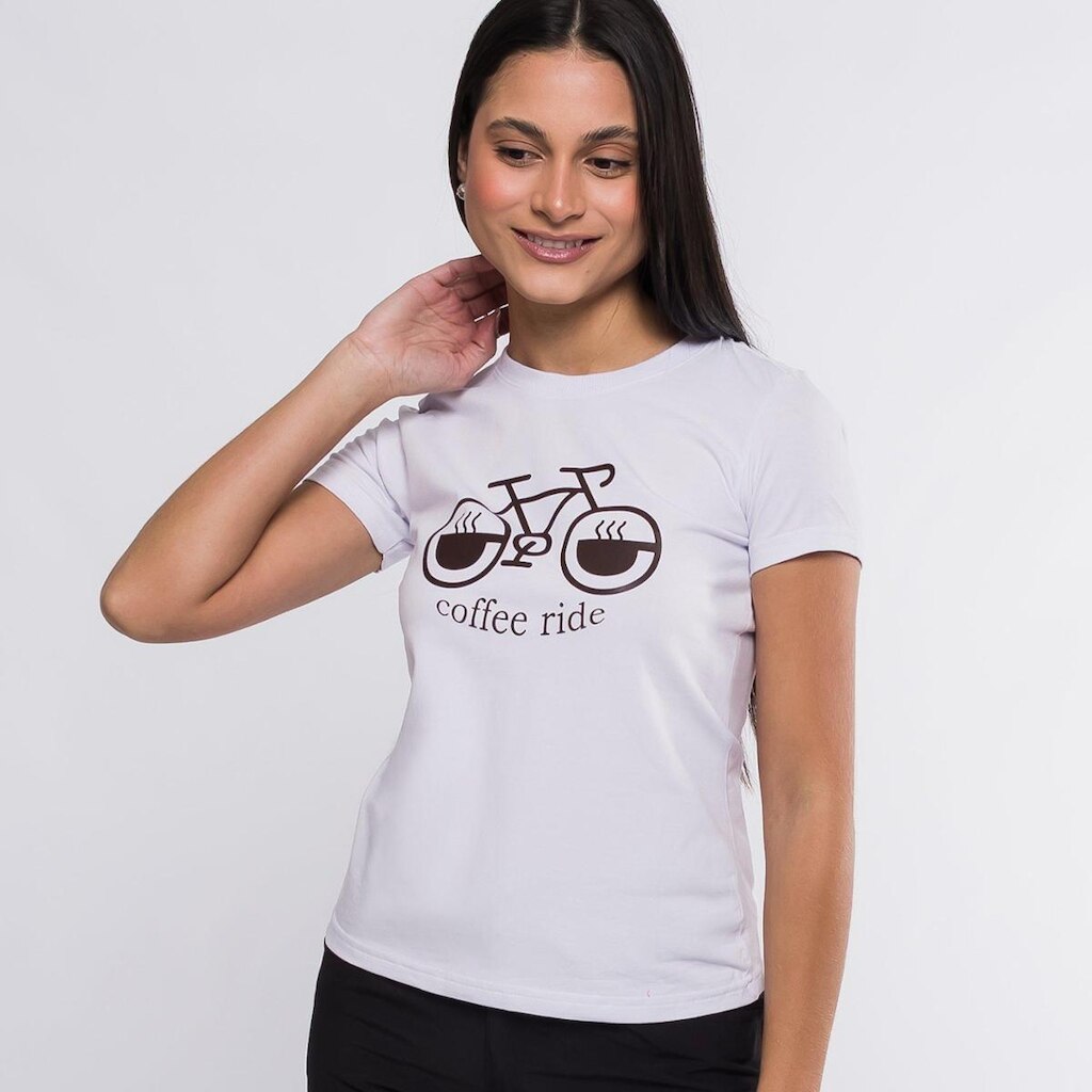 Camiseta Casual Feminina Marcio May Coffee Ride