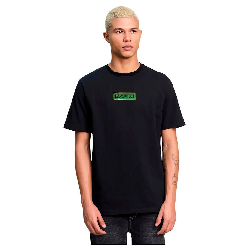 Camiseta Cavalera Preta Slim Cotton Metal Logo