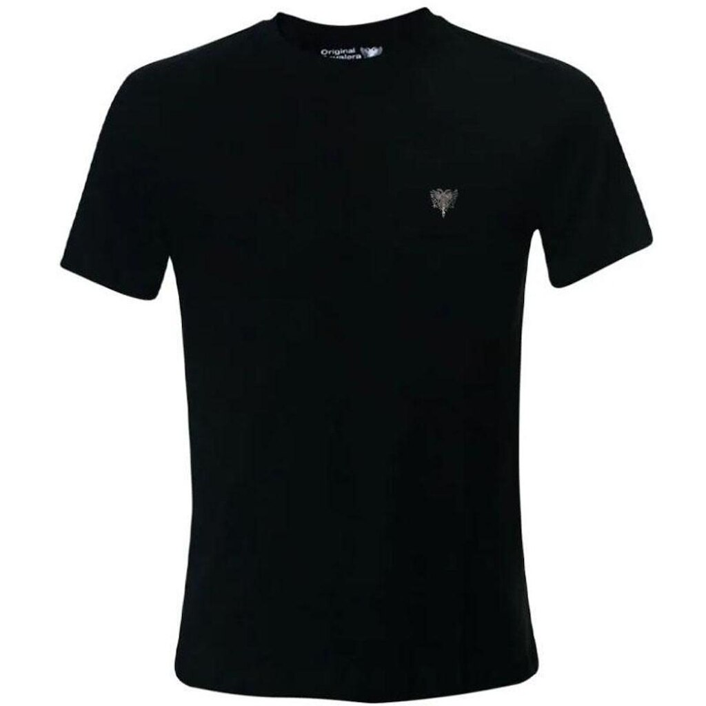CAMISETA CAVALERA SLIM ÁGUIA COM GLITTER PRETA MASCULINA