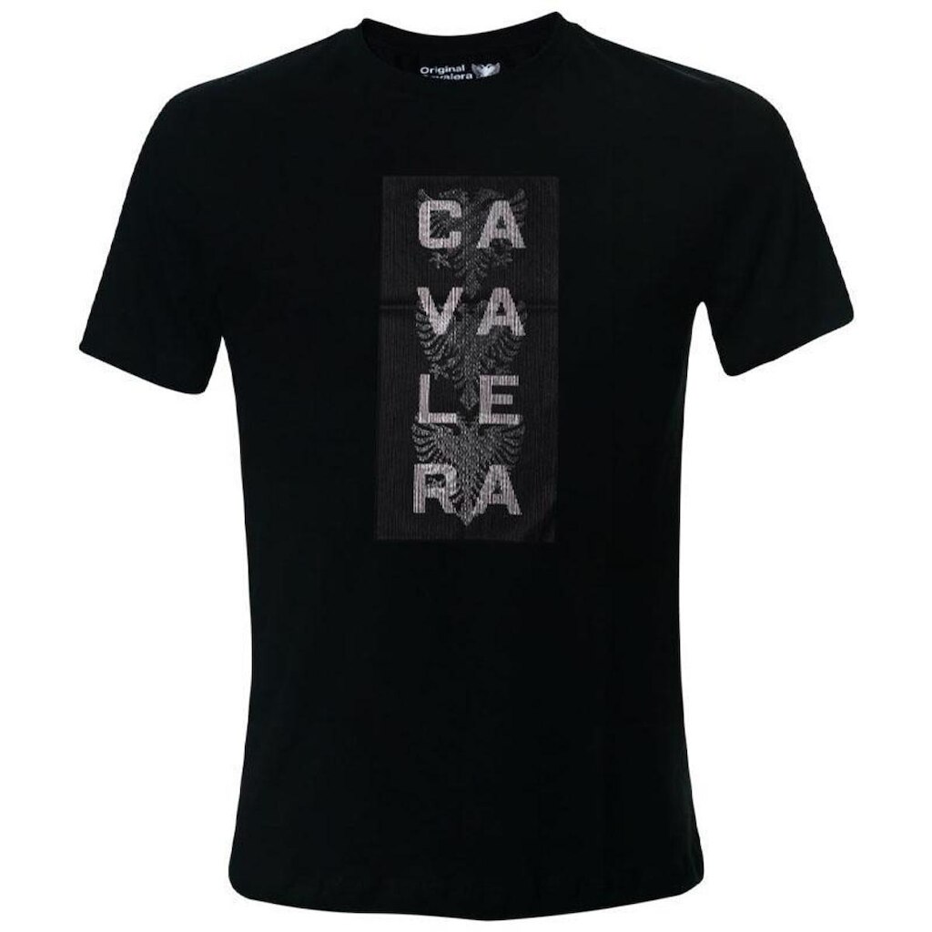 Camiseta Cavalra Indie 3D Logo Preta Masculina