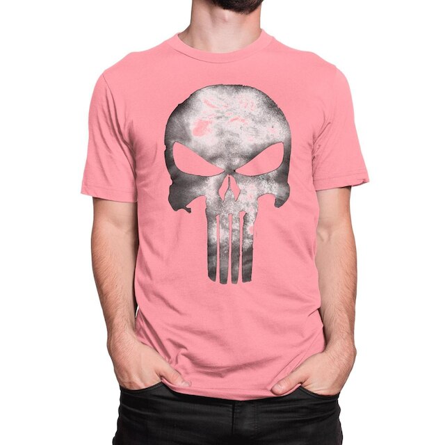 Camiseta Caveira Rock Personalizadas Punisher Justiceiro - Rosa é boa?