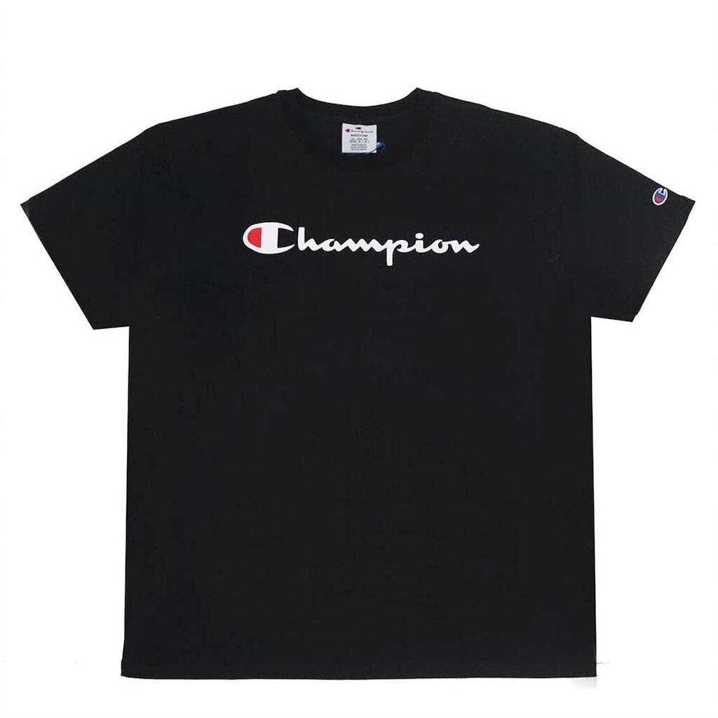 Camiseta Champion "Athletic" Logo Script Ink - Preto