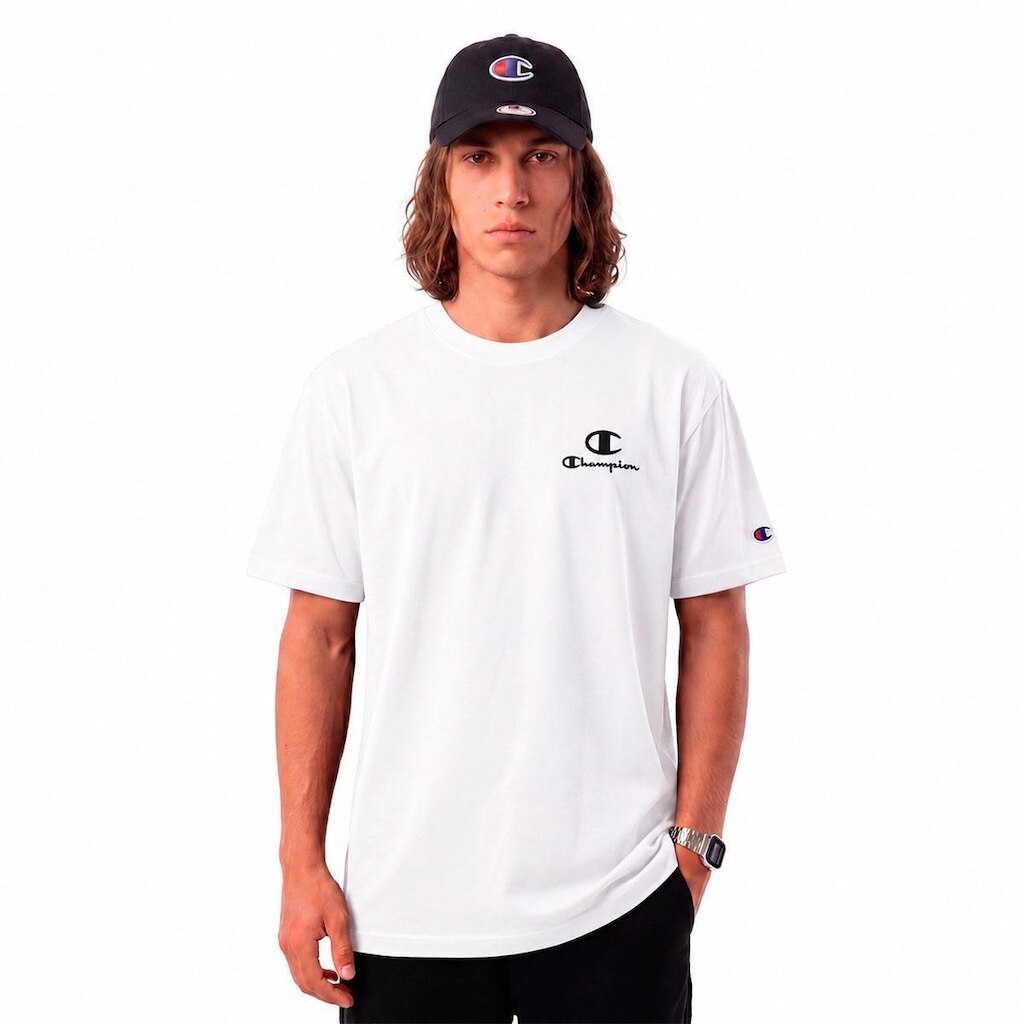 Camiseta Champion C Mini Script Unissex | Branco