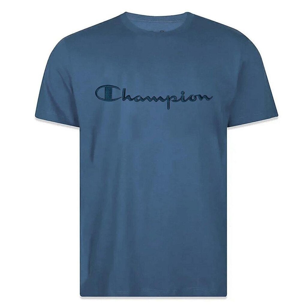 Camiseta Champion Malhão Pes Mc Script Azul Petróleo