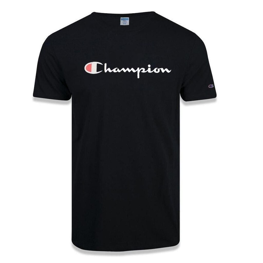 Camiseta Champion Malhão Script Patch Logo Masculina - Preto - 2GG