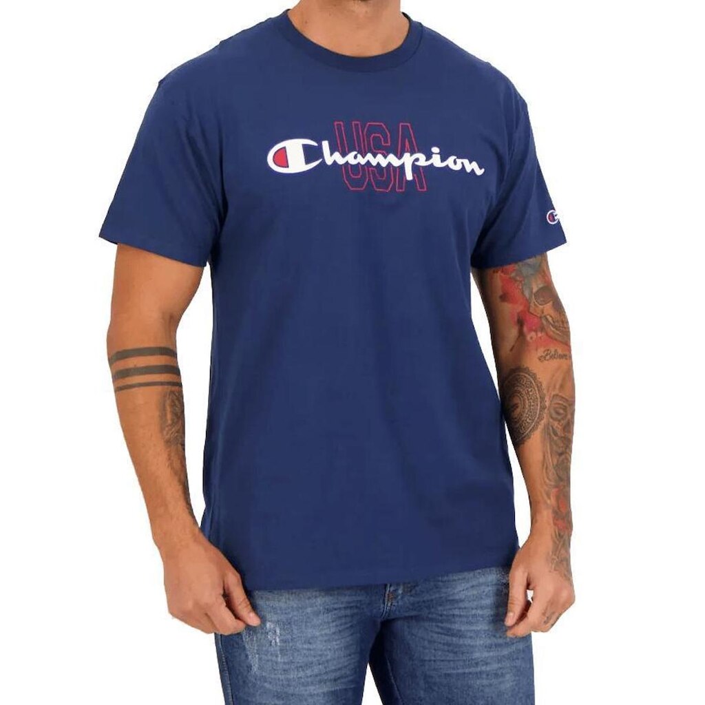 Camiseta Champion Manga Curta Script Logo USA