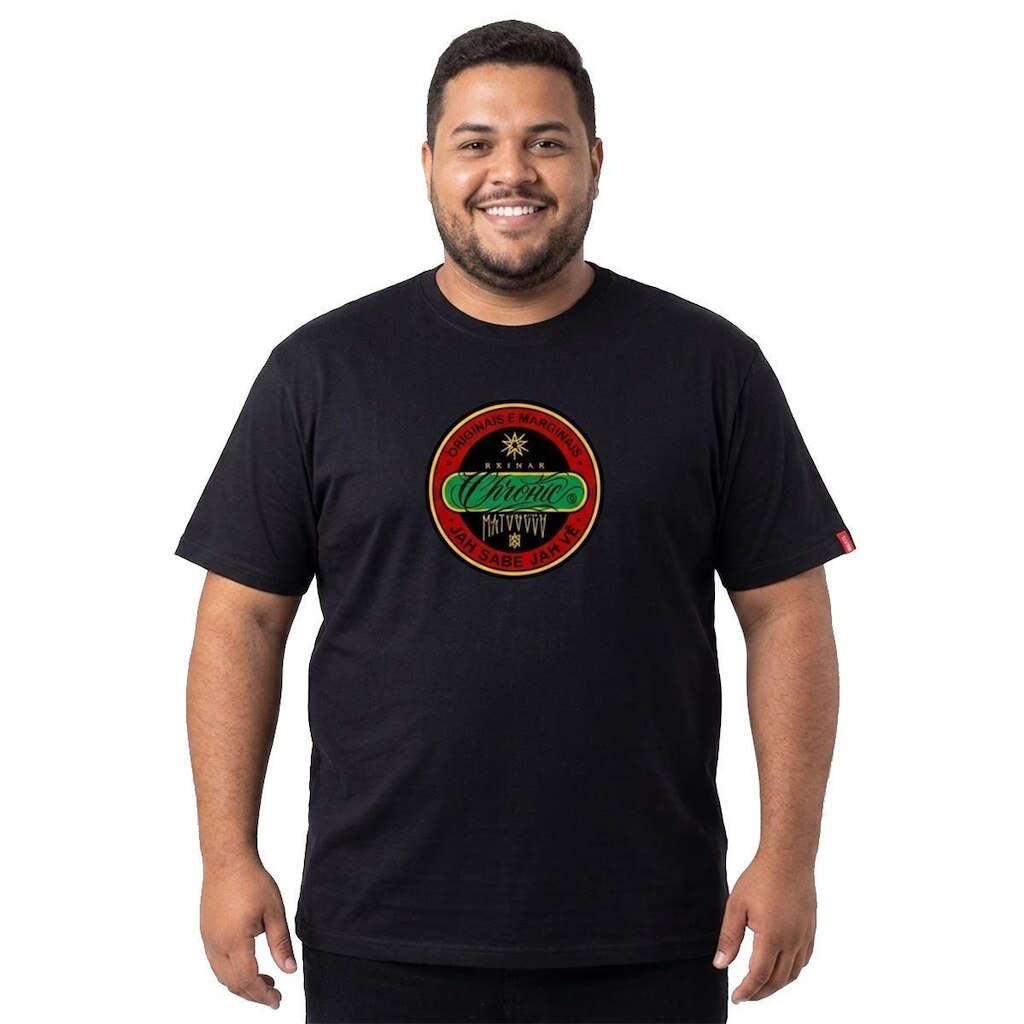 Camiseta Chronic Big Mato Seco Reggae Roots 4606 Preto