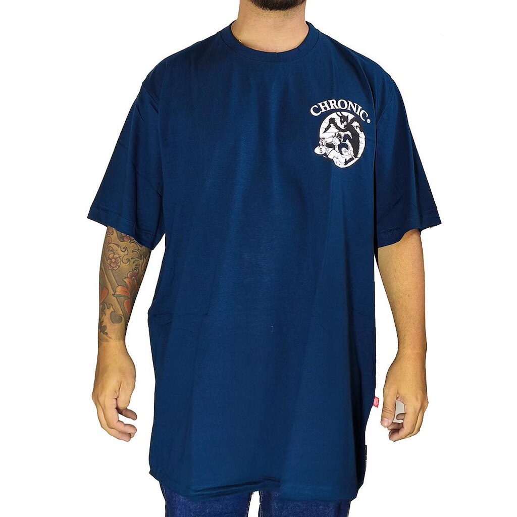 Camiseta Chronic Big Plus Size Monoplay Marinho 4333