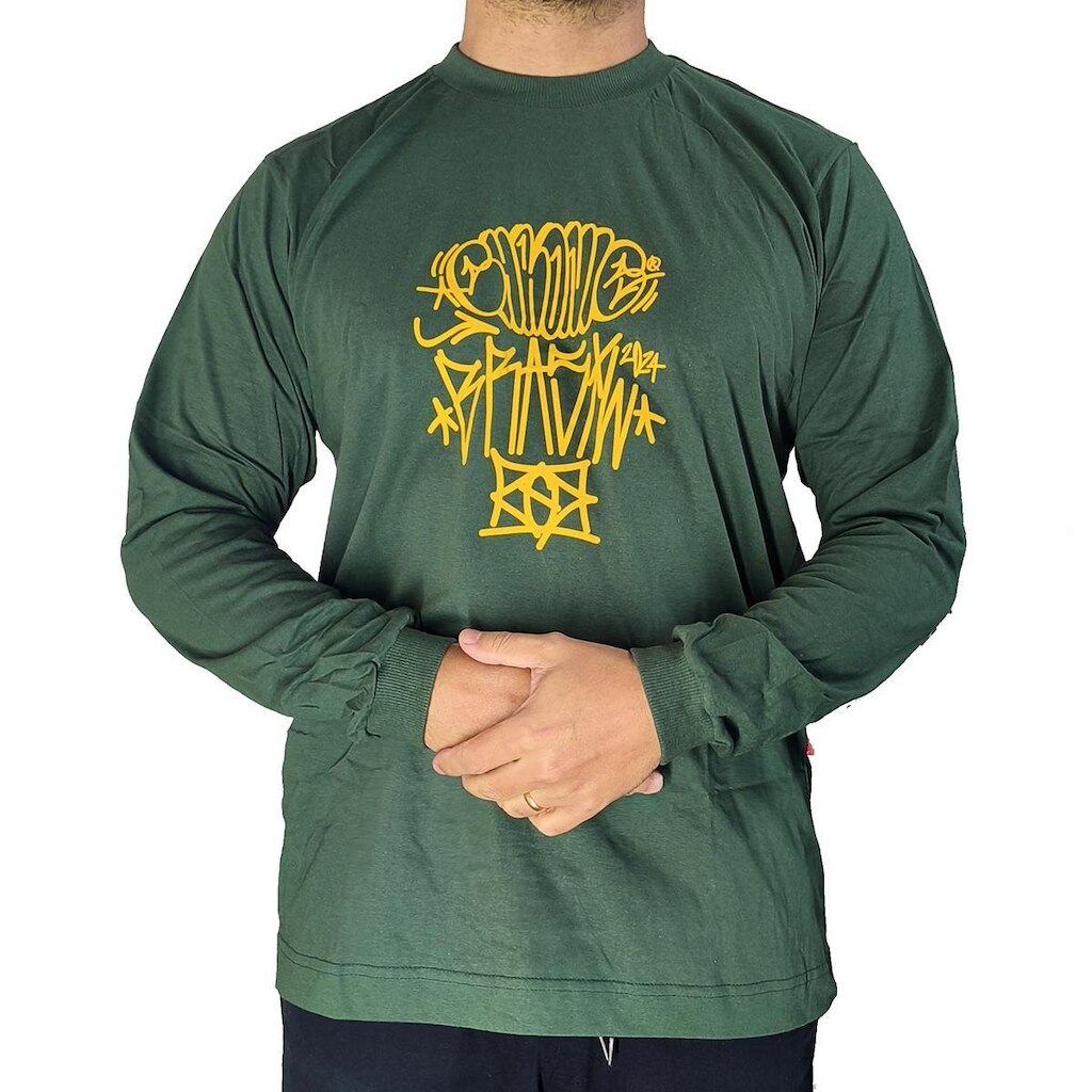 Camiseta Chronic Manga Longa Brasil Verde ML004