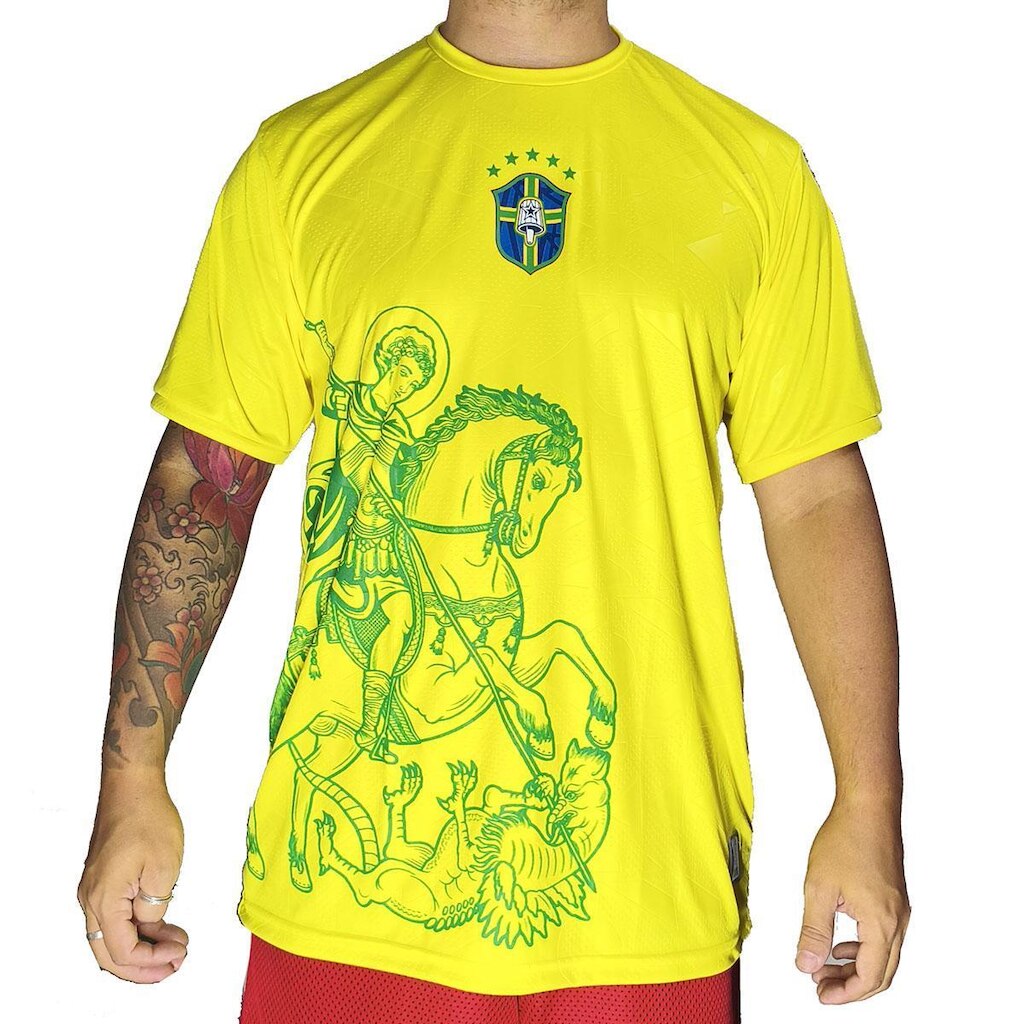 Camiseta Chronic Time Brasil São Jorge Amarelo Copa 089