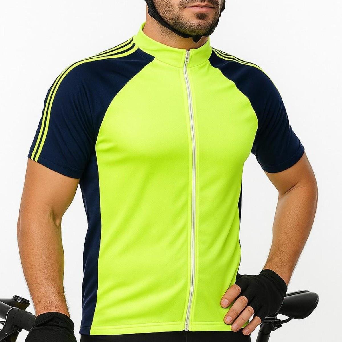 Camiseta Ciclismo Masculina D&A Modas MTB Speed com Zíper e Proteção Solar UV30+