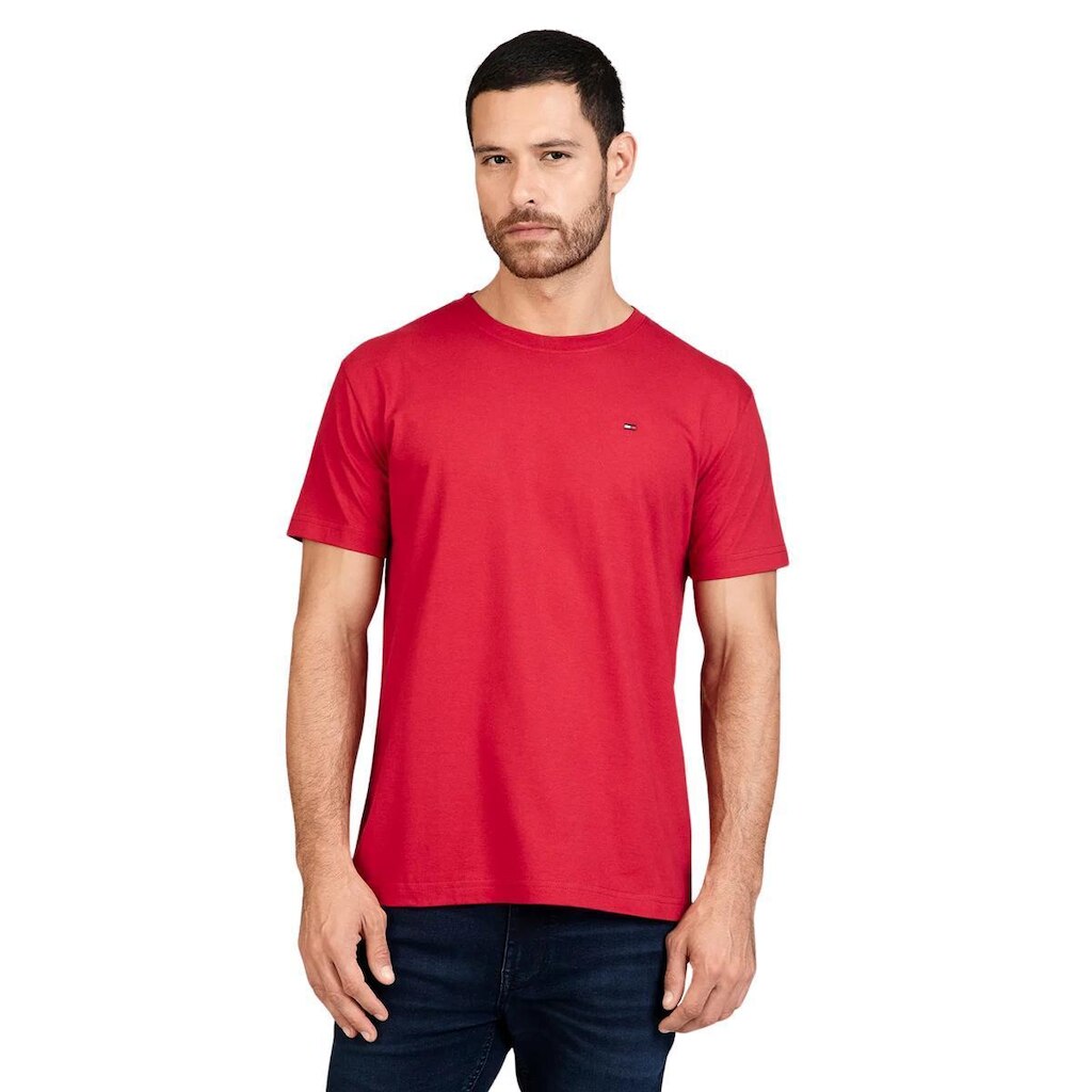 Camiseta Clássica Tommy Hilfiger Gola C