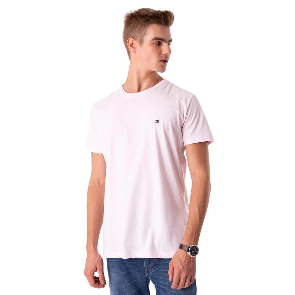 Camiseta Clássica Tommy Hilfiger Gola C