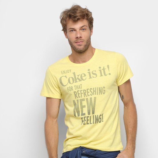 Camiseta Coca-Cola New Feeling Masculina - Amarelo é boa?