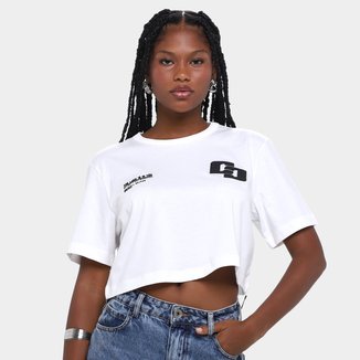 Camiseta Colcci Encurtada Logo Feminina