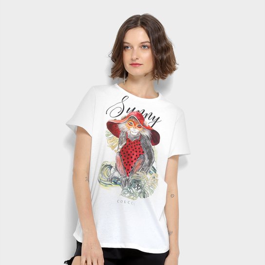 Camiseta Colcci Estampada Feminina - Branco
