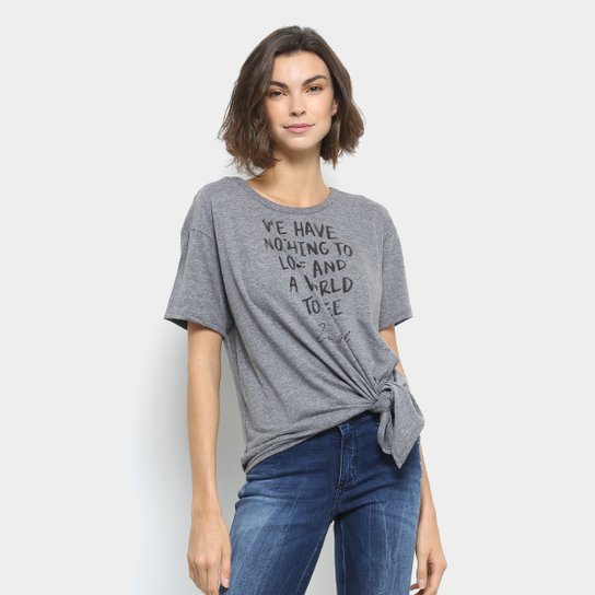 Camiseta Colcci Estampada Feminina - Mescla