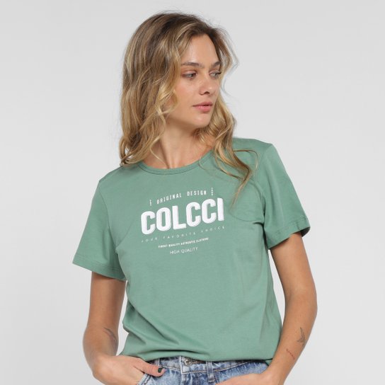 Camiseta Colcci Logo Feminina - Verde Menor preço em Camiseta Colcci Logo Feminina - Verde