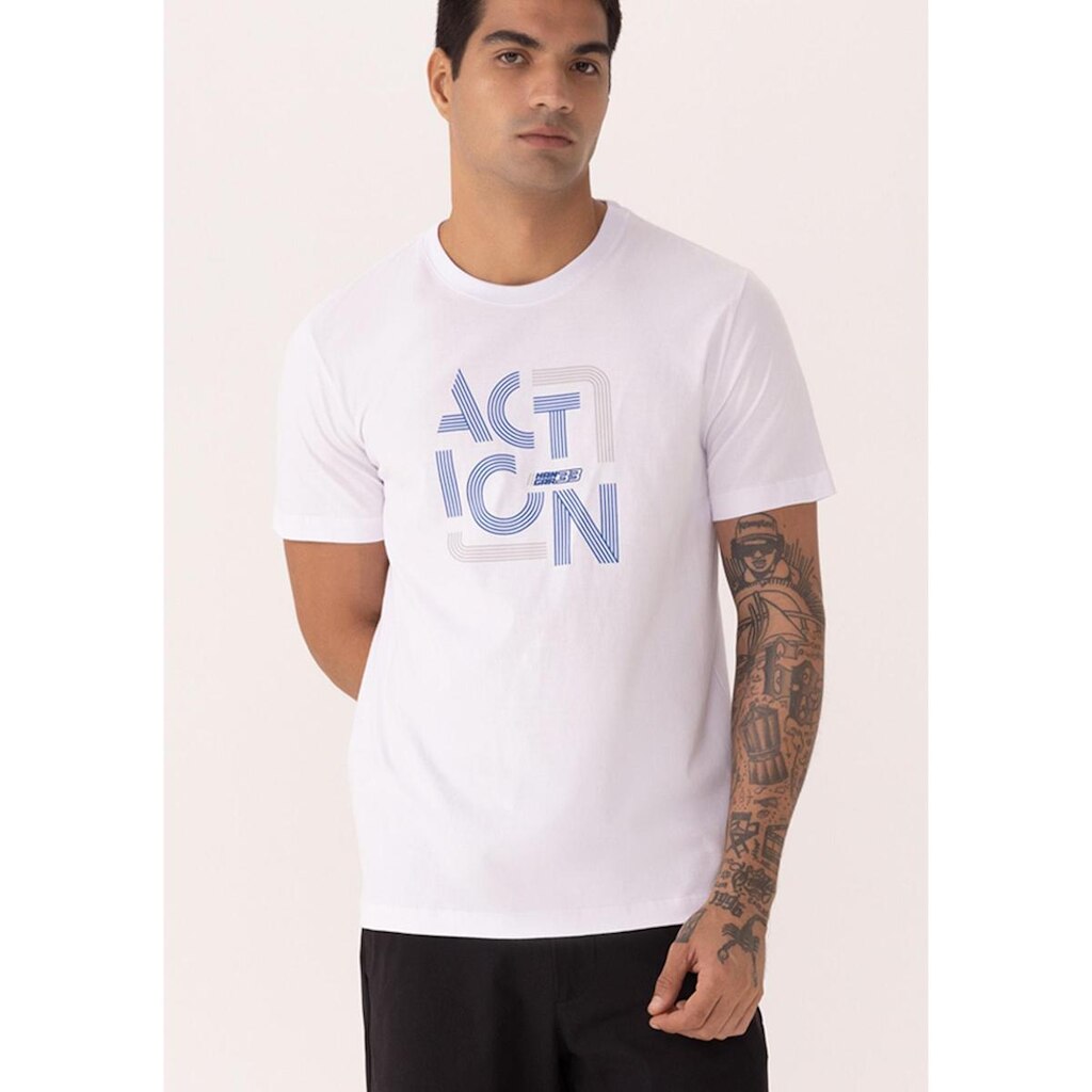 Camiseta Com Estampa Em Meia Malha De Algodão
