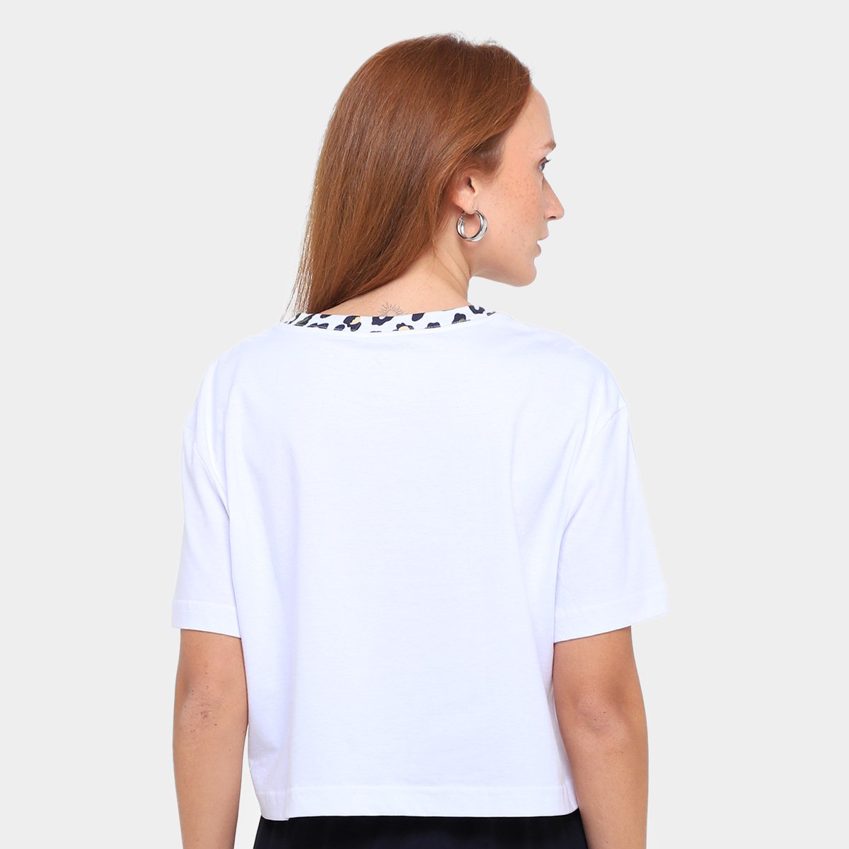 Camiseta Converse Cropped Patch Leopard Feminina - 1
