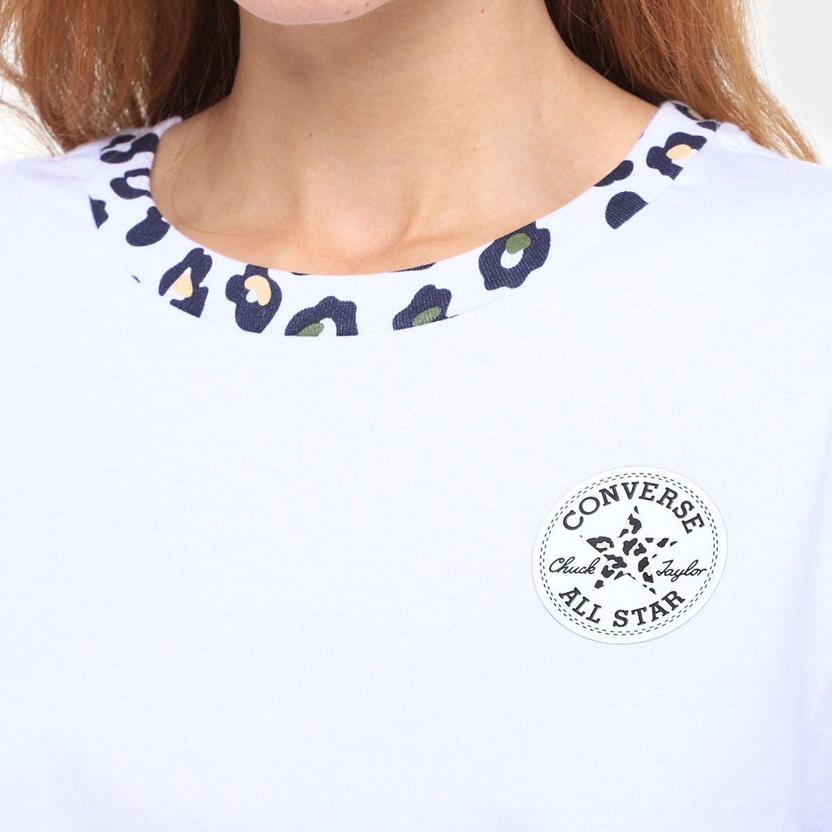 Camiseta Converse Cropped Patch Leopard Feminina - 2