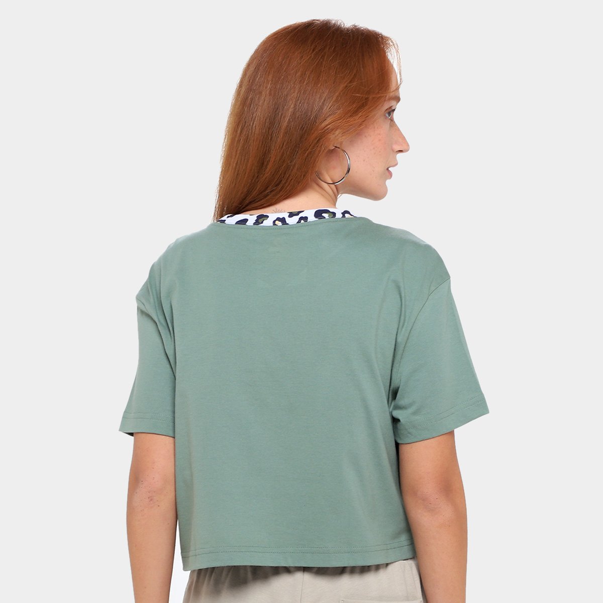 Camiseta Converse Cropped Patch Leopard Feminina - 1