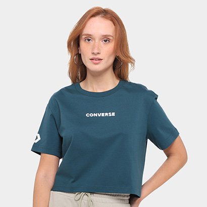 Camiseta Converse Cropped Puff Oversized Feminina - Feminino