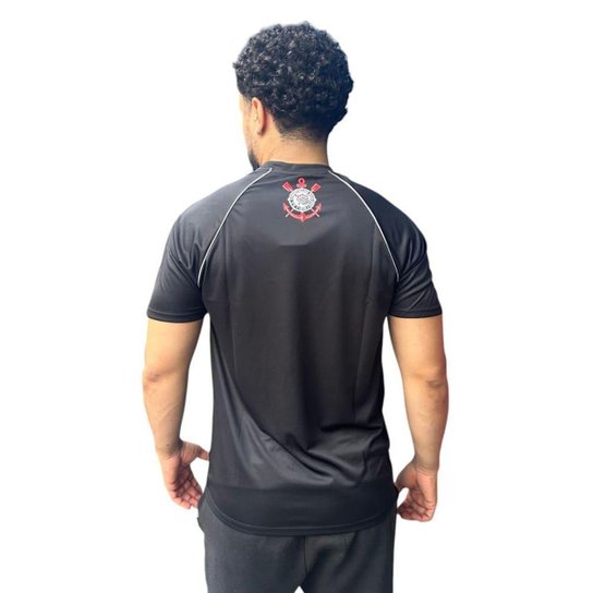Camiseta Corinthians Fitness Linha 80561 Preta