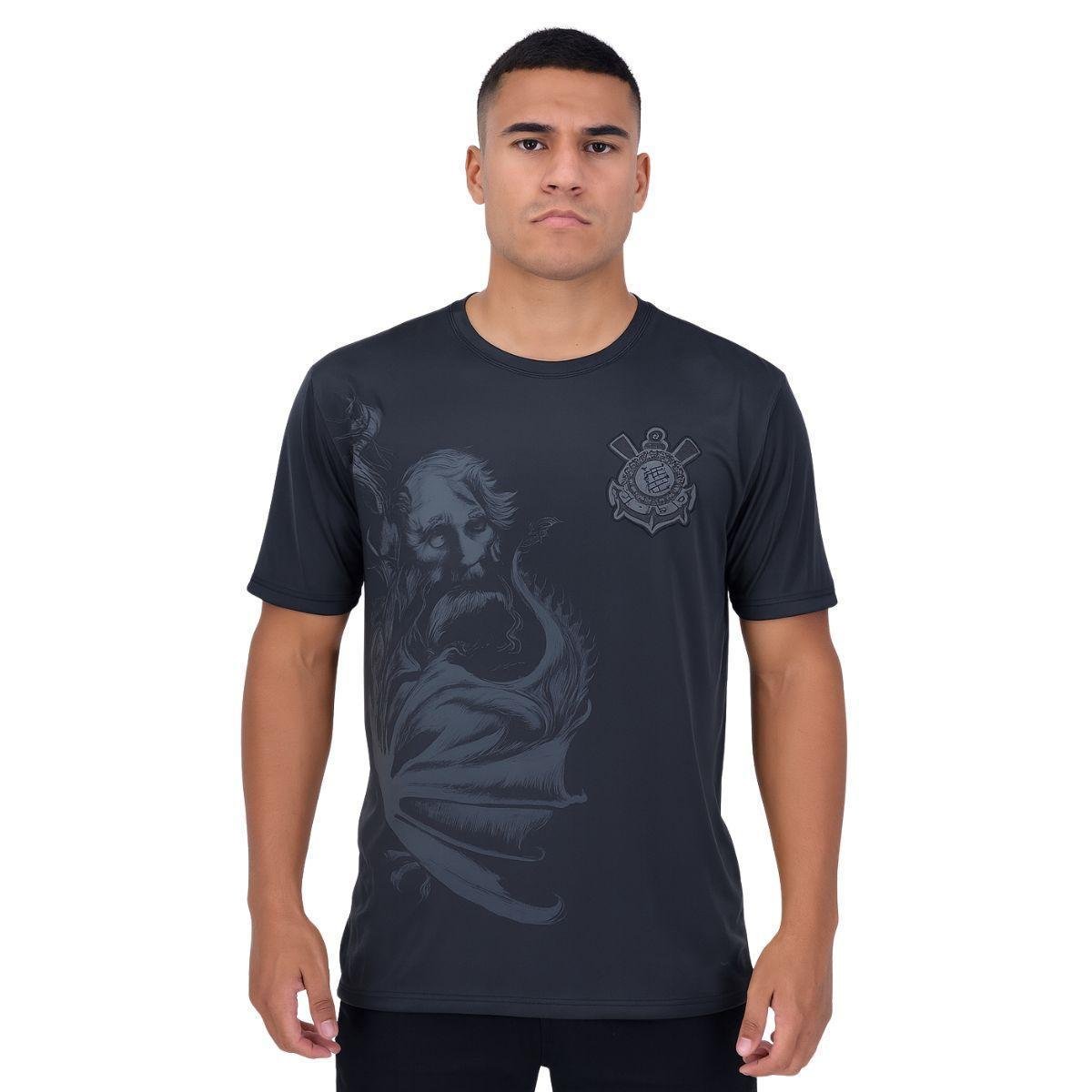 Camiseta Corinthians Masculino Preto Menor preço em Camiseta Corinthians Masculino Preto