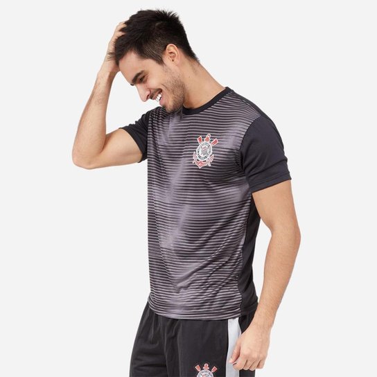 Camiseta Corinthians SPR Scrawl Masculino - Preto