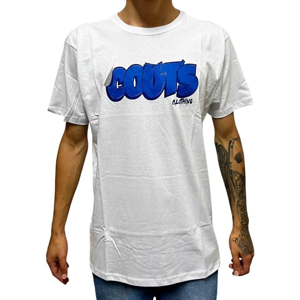 Camiseta Couts Clothing Big Logo Couts Masculina - Branco e Azul