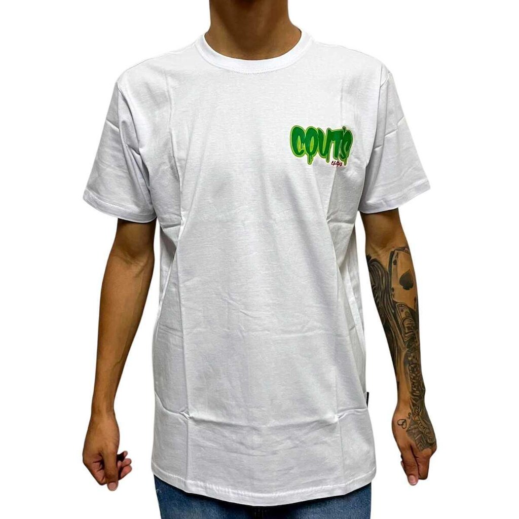 Camiseta Couts Clothing Mini Logo Masculina - Branco e Verde