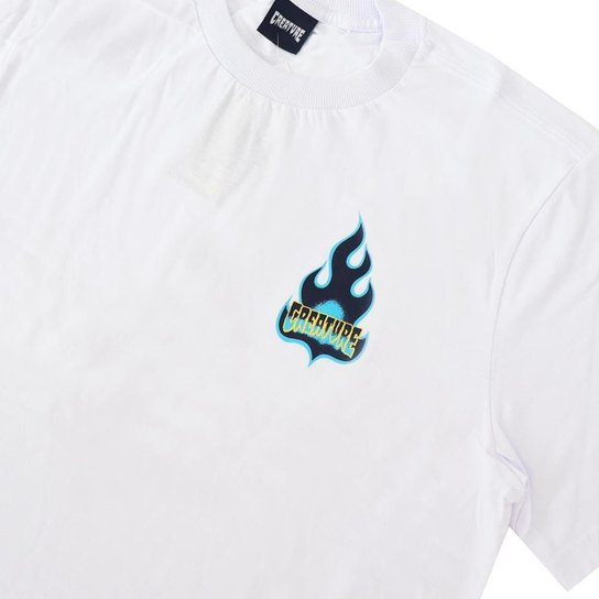 Camiseta Creature Logo Flames SS - Branco