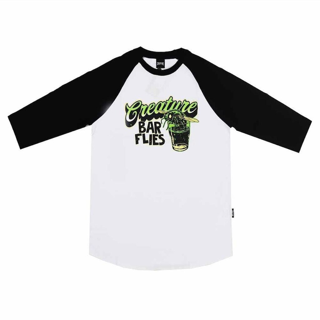 Camiseta Creature Raglan 3/4 Barfly - Branco