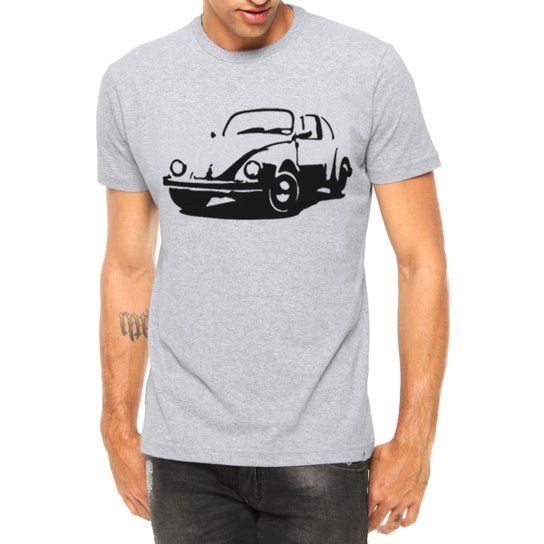 Camiseta Criativa Urbana Carro Antigo Clássico Fusca Manga Curta - Cinza Menor preço em Camiseta Criativa Urbana Carro Antigo Clássico Fusca Manga Curta - Cinza